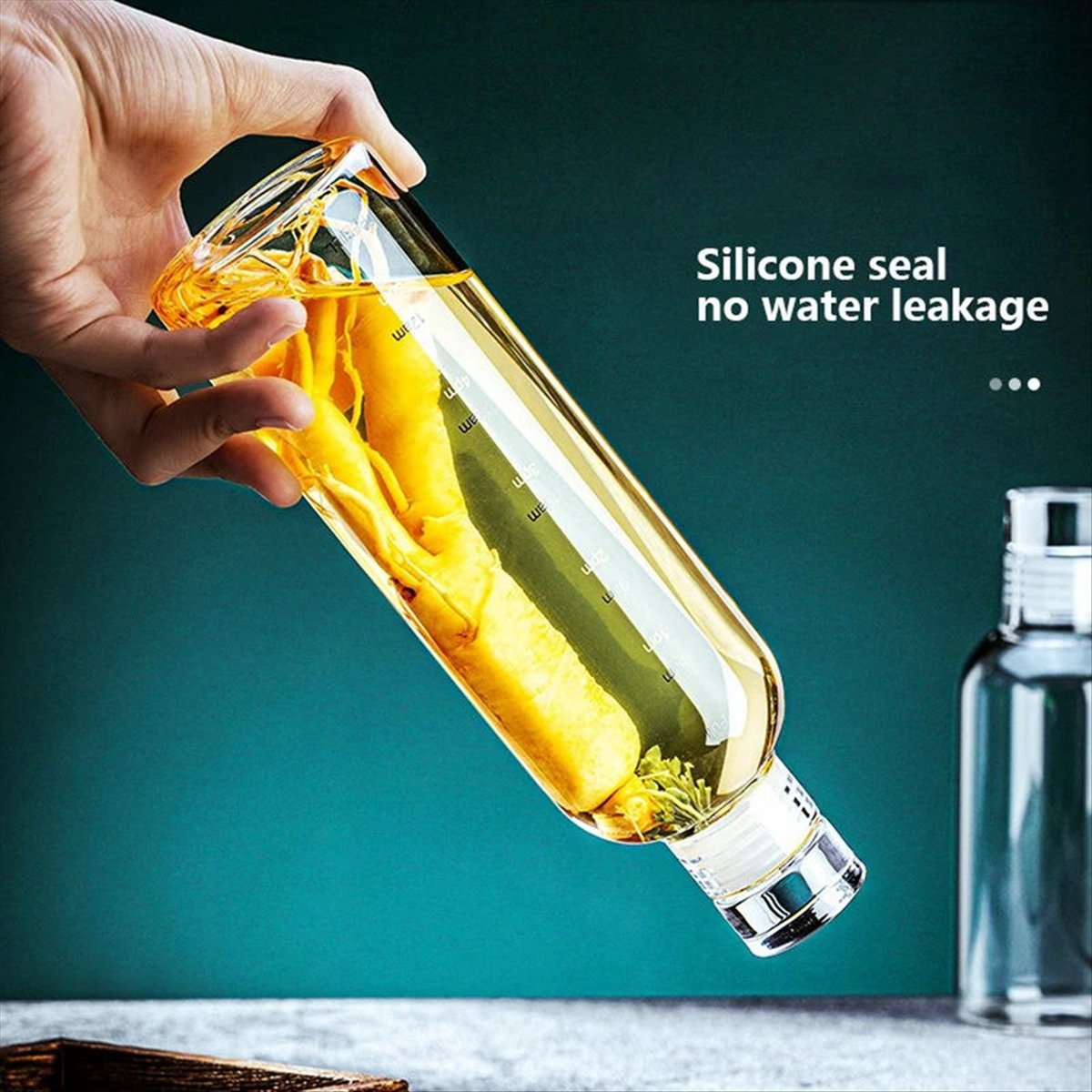 Outdoor Sport Glass Water Bottle - Tamam 1000ml Zaman Ölçekli Cam Spor