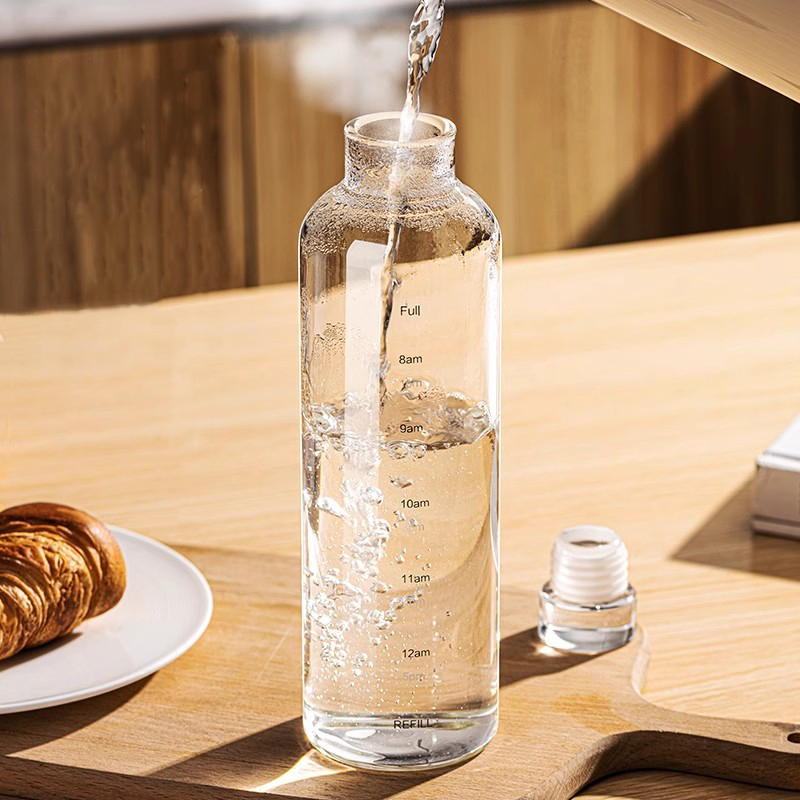 FOME 500/750/1000ml Zaman Ölçe - Outdoor Sport Glass Water Bottle incelemesi ve fiyatı